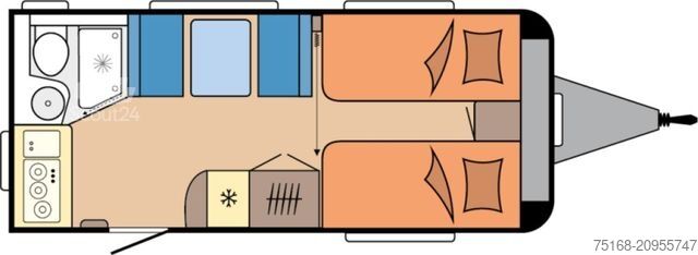 Husvagn HOBBY De Luxe 460 SL Modell 2026 / 1500 kg