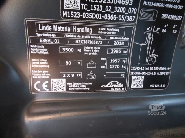 Carretilla elevadora frontal Linde E35HL-01