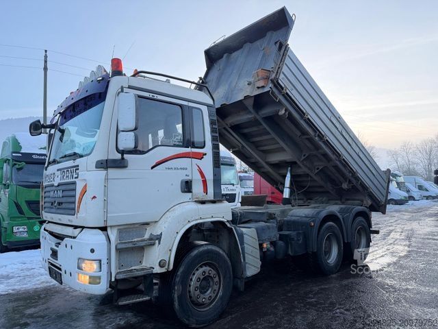 Üç taraflı damperli kamyon MAN TGA 33.463 6X4 DREISEITENKIPPER BLATT SCHALTER