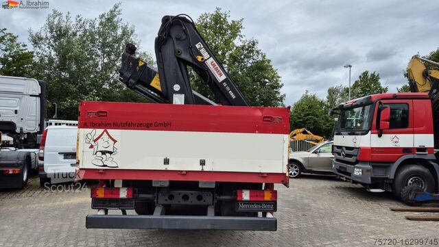 Camion plateau Mercedes-Benz 1829L mit Kran HIAB 111 Hiduo , Funk FB