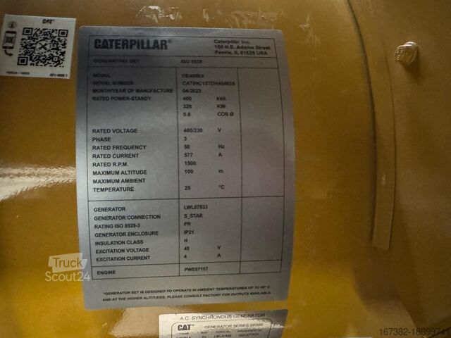 Agregate Caterpillar DE400E0 - C13 - 400 kVA Generator New / Unused