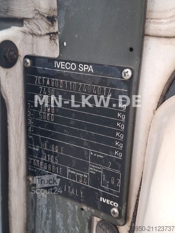Tippbil skåpbil IVECO 80E18 6 ZYLINDER TECTOR MEILLER KIPPER EUROCARGO