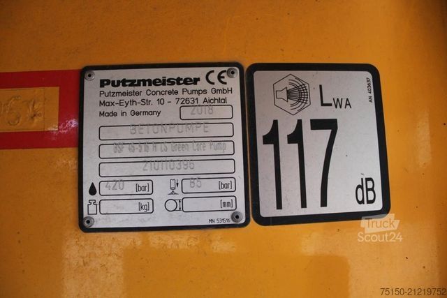 Camion pompe à béton MAN TGS 35.500 8x4 BB - PUTZMEISTER 46 m - Nr.: 353