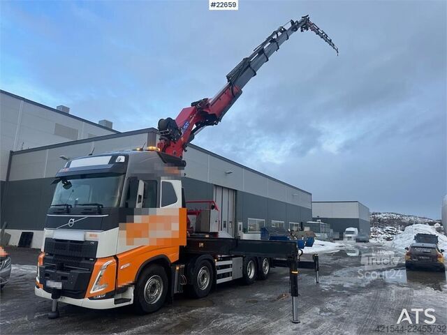 Kranbil Volvo FH crane truck 8x2 w/ 95 t/m crane, jib and winch,