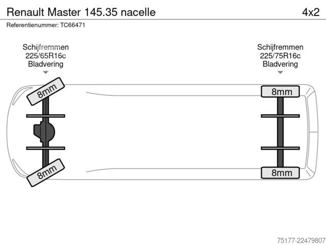 Plataforma elevatória Renault Master 145.35 nacelle