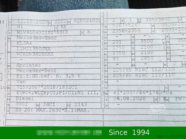 Duba panelată MERCEDES-BENZ Sprinter III 314 CDI  L1H1 BOTT/KLIMA