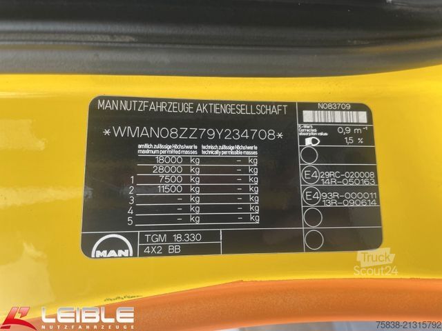 Camião basculante MAN TGM 18.330 4x2BB*Atlas Terex 120*Meiller Kipper*