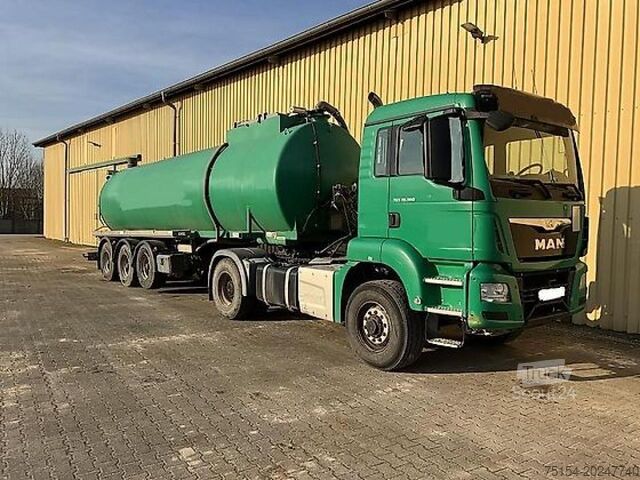 Speciallastbil MAN Stapel und MAN MAN TGS 18.360 4x4 BLS (Agro LOF) und Stapel 3-Achs Tanksattelauflieger