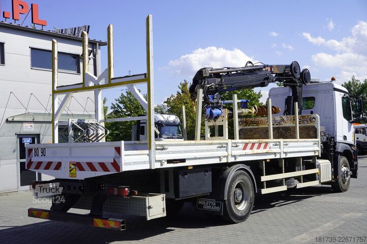 Plataforma con grúa Mercedes-Benz Arocs 1833 4x2 / 50 tho. km! / HIAB