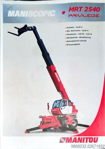 телескопичен товарач Manitou MRT 2540 Turbo Privilege E3