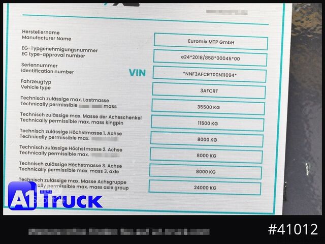 Semi-remorque benne MEILLER Euromix ca 24m³  Stahl, Lift SAF,  Tageszulassung,