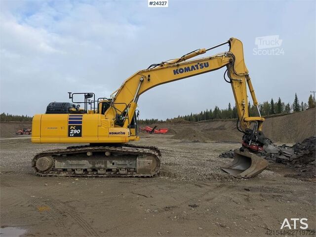 ķēžu ekskavators Komatsu PC290LC-11E0 w/ rototilt, bucket and GPS. WATCH VI