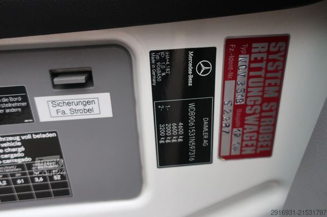 Brandbil MERCEDES-BENZ Sprinter II 519 CDI / RTW / Klima / Automatik