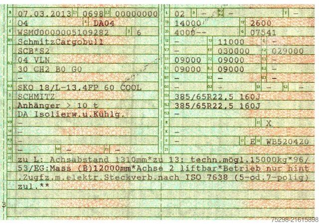 Reefer semitrailer SCHMITZ CARGOBULL SKO 18/L - 13.4 FP 60 COOL / Thermo King