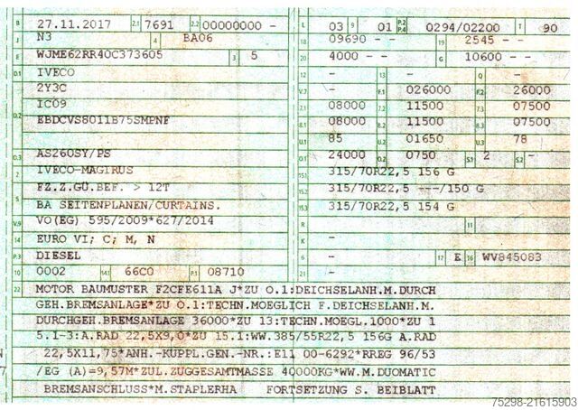 Valníkový nákladní automobil s plachtou IVECO Stralis 400 / Lenkachse / Liftachse / STERZANTE