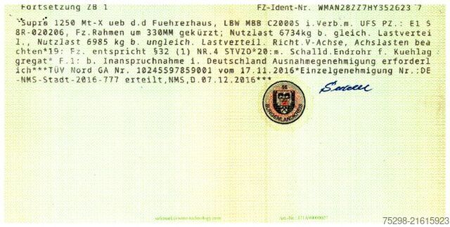 Refrigerated truck MAN TGM 18.340 4x2 LL / Ldbw / Carrier Supra 1250Mt