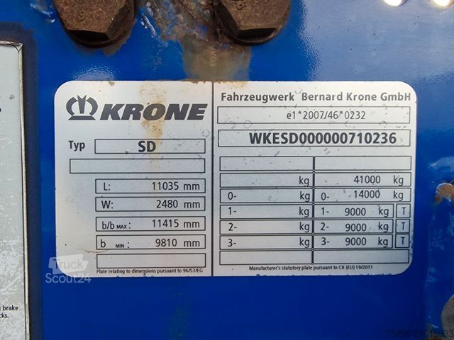 Swap body semitrailer KRONE SD / Liftachse