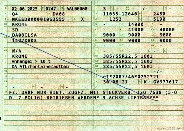 Swap body semitrailer KRONE SD