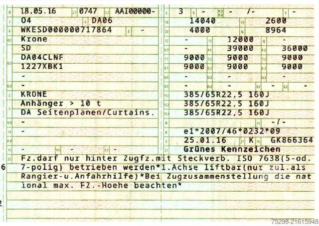 Reefer semitrailer KRONE SD/Trennwand/Doppelverd./ Doppelst./ATP/TIR