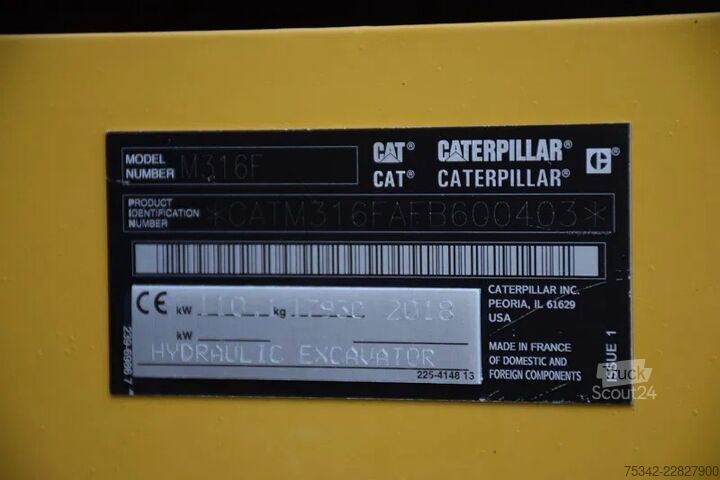 Колісний екскаватор Caterpillar M316F - mobile excavator - Tilrotator Engcon
