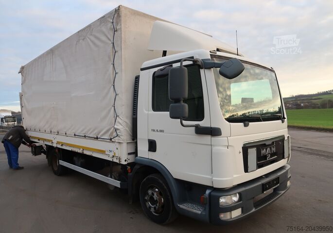 Açık kasa ve brandalı kamyon MAN TGL 8.180 BL Pritsche + Plane