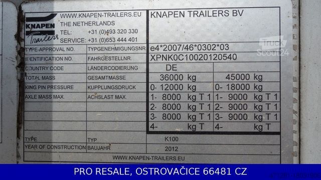 Auflieger mit Walkingfloor KNAPEN KT01 - WALKINGFLOOR - 87m3 - LIFTACHSE