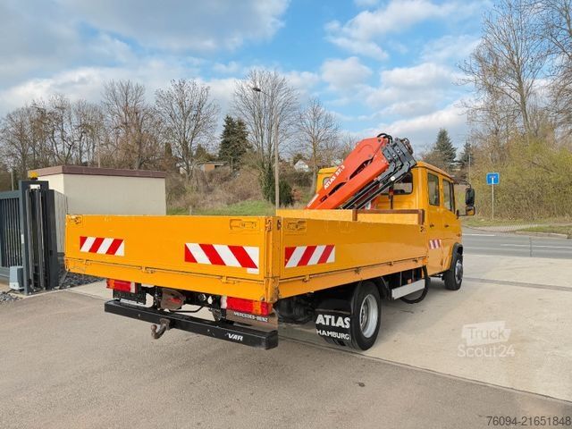 Sunkvežimis su kranu ir furgonu MERCEDES-BENZ Vario 816 DOKA Pritsche Kran 14m AHK