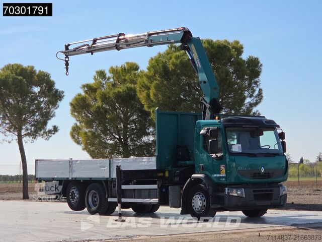 Nyitott rakodótér Renault Premium 380 6X2 Grúa Palfinger PK20002 + Eje El...