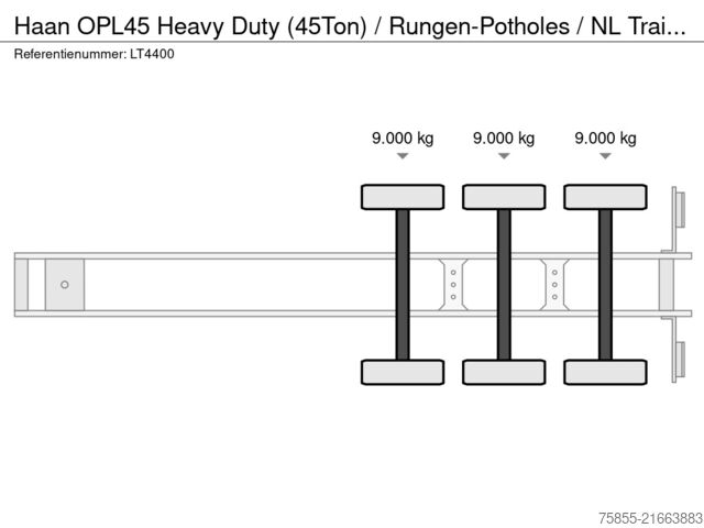 Причіп-платформа Haan OPL45 Heavy Duty (45Ton) / Rungen-Potholes / NL...