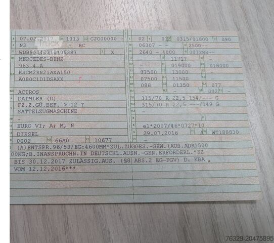 Štandardný ťahač Mercedes-Benz 1843 Actros