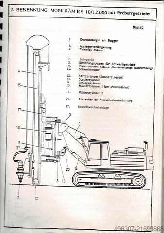 Vrtalna naprava SENNEBOGEN ZR 19 T Ramm- Bohrgerät ABI Mobilram 10 / 12.000