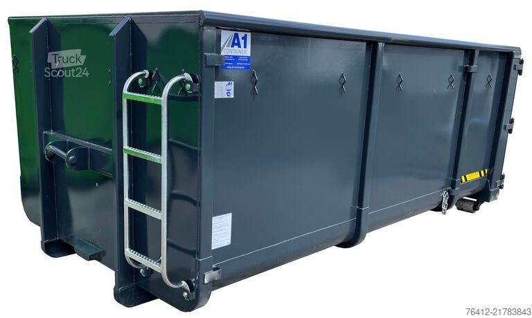 Conteneur à benne amovible A1 Container CITY-Normbehälter 13 m³ - Doppelflügeltür - RAL 7016 Anthrazitgrau