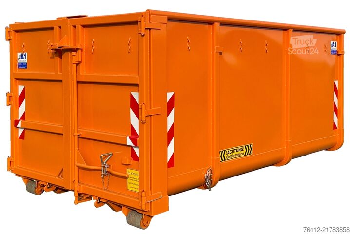 Āķa konteiners A1 Container CITY-Normbehälter 13 m³ - Doppelflügeltür - RAL 2011 Tieforange