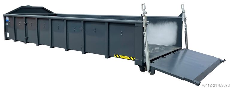 Contentor roll-off A1 Container Normbehälter 15 m³ ? Pendelklappe abklappbar ? Zurrösen ? RAL 7016 Anthrazitgrau ? Abrollcontainer