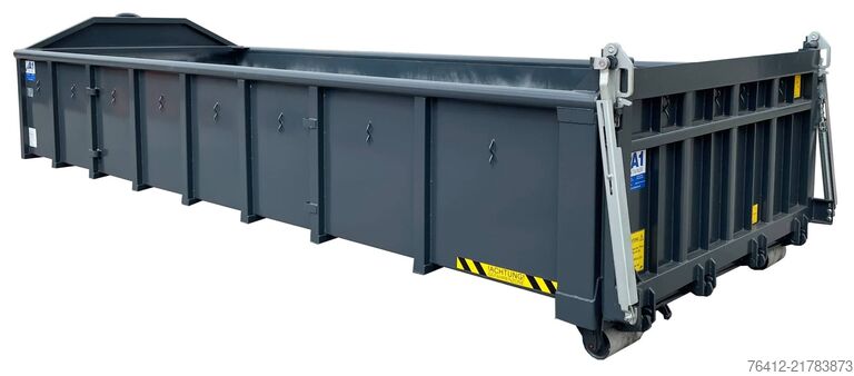 Contentor roll-off A1 Container Normbehälter 15 m³ ? Pendelklappe abklappbar ? Zurrösen ? RAL 7016 Anthrazitgrau ? Abrollcontainer