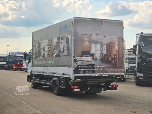 Nákladné auto s plochou korbou a plachtou MERCEDES-BENZ ATEGO 818 * ACC * 1.HAND * BÄR LBW 1T*SPURASSIST