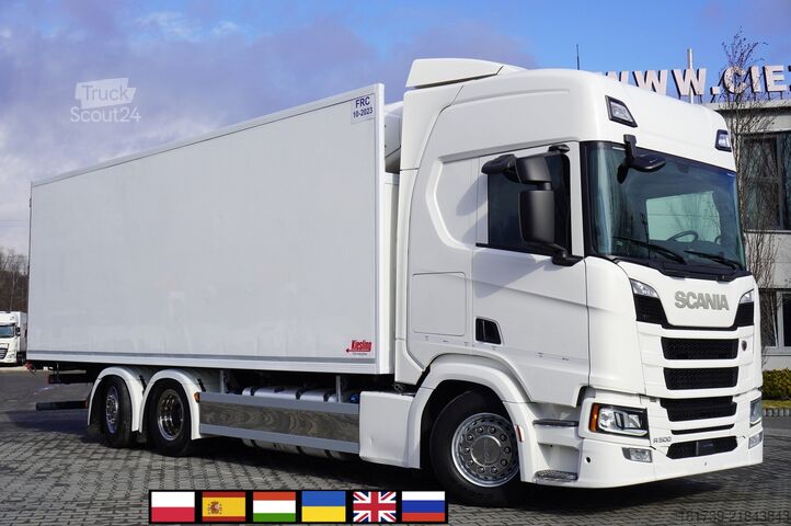 хладилен камион SCANIA R500 6x2 / Kiesling meat hook refrigerat