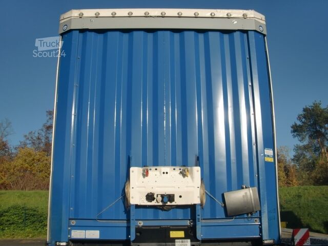 Pótkocsi platóval és ponyvával Krone SDP 27 Coil 8.600 bahnverladbar