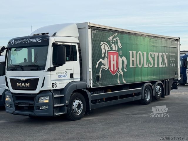 Camion plateau avec bâche MAN TGS 26.360 L / LBW / NAVI / LENKACHSE / 22 PAL
