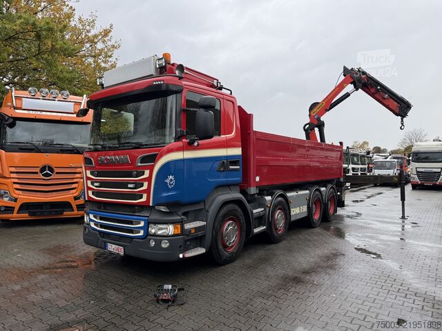 Kamyon üzerine monteli vinç Scania R580 V8 8X4 Kipper Kran Palfinger 22002