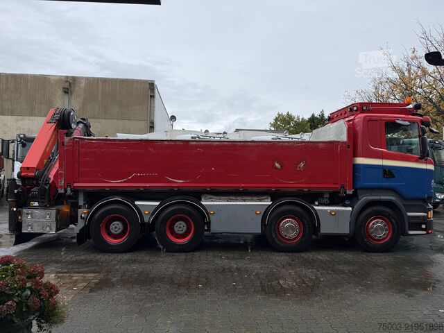 Kamyon üzerine monteli vinç Scania R580 V8 8X4 Kipper Kran Palfinger 22002