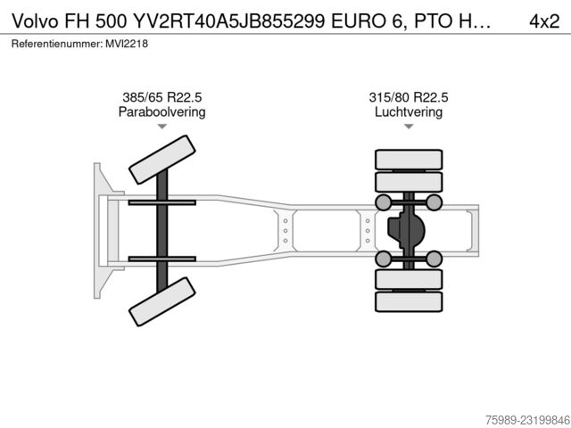 Volvo FH 500 YV2RT40A5JB855299 EURO 6, sistem hidraulic pentru priză de putere, frigorific, ITP vala Volvo FH 500 YV2RT40A5JB855299  EURO 6, PTO Hydraulic...