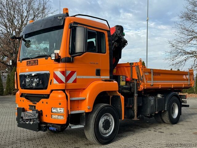 Autocarro ribaltabile MAN TGS 18.360 4x4 Kipper Kran PALFINGER Winterd.