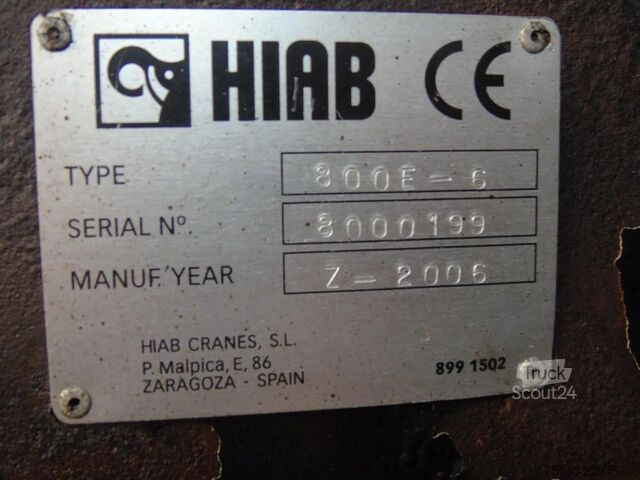 Standard-SZM MAN TGA 41.430 + HIAB 800 E-6 JIB 170 X-5 +JIB + WI...