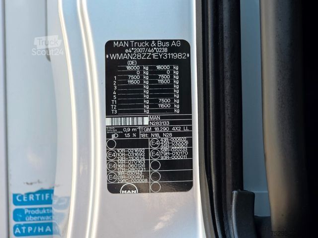 Šaldytuvas sunkvežimis MAN TGM 18.290 4X2 LL / Ldbw / Thermo King T-1200R