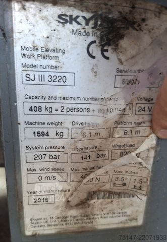 Darbo platforma Skyjack SJ III 3220 Hebebühne AH 7,95 m Defekt!