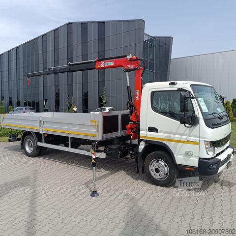 камион с кран и фургон Fuso Canter 9C18 Fassi M40 Pritsche 4,5 m