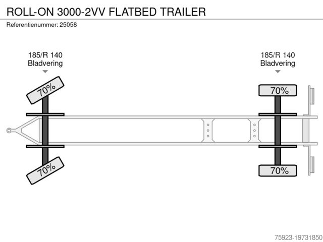 Platforma de încărcare ROLL-ON 3000-2VV FLATBED TRAILER