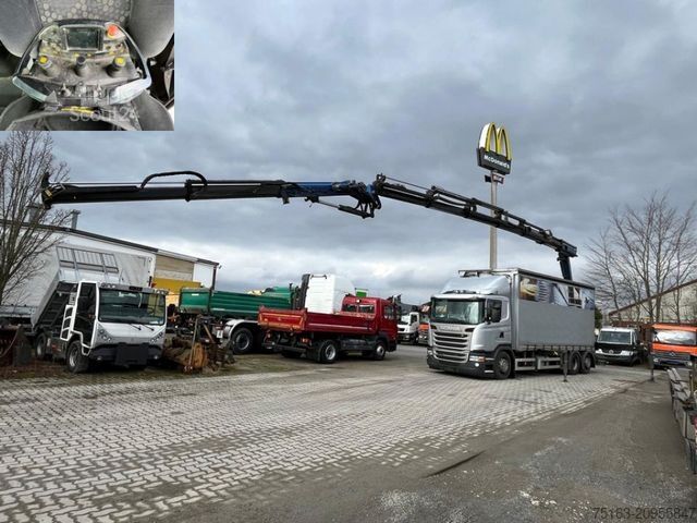 Бортовой грузовик с тентом SCANIA G 410 6x2 Pritsche Heckkran Palfinger PK 27002