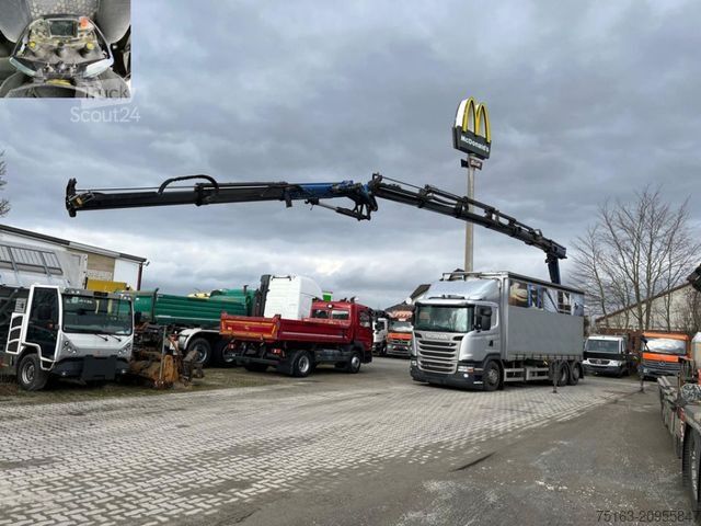 Ladbil med presenning SCANIA G 410 6x2 Pritsche Heckkran Palfinger PK 27002